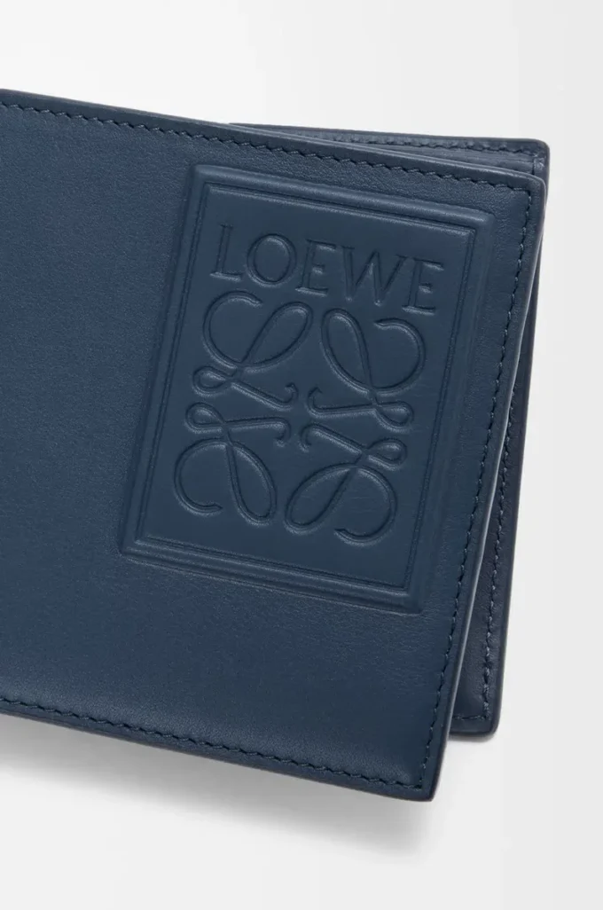 Bifold coin wallet in satin calfskin Indigo Dye