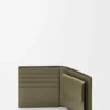 Bifold coin wallet in satin calfskin Khaki Green