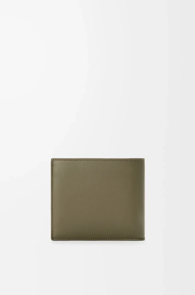 Bifold coin wallet in satin calfskin Khaki Green