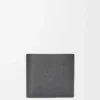 Bifold coin wallet in soft grained calfskin Anthracite