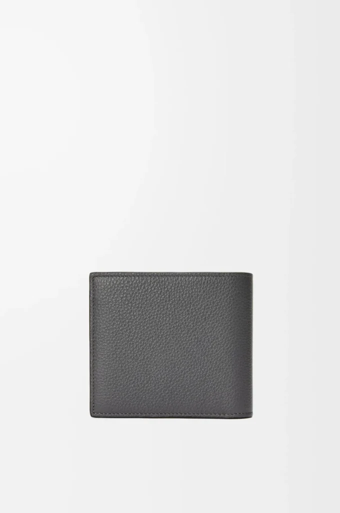 Bifold coin wallet in soft grained calfskin Anthracite