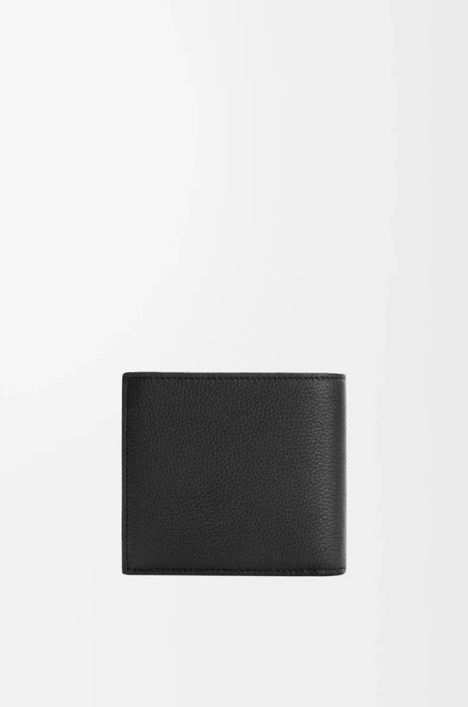 Bifold coin wallet in soft grained calfskin Black
