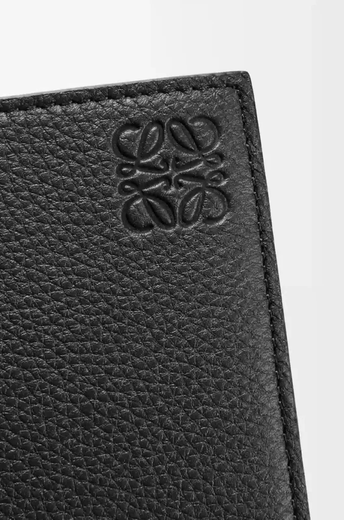 Bifold coin wallet in soft grained calfskin Black
