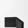 Bifold coin wallet in textured classic calfskin Black