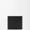 Bifold coin wallet in textured classic calfskin Black