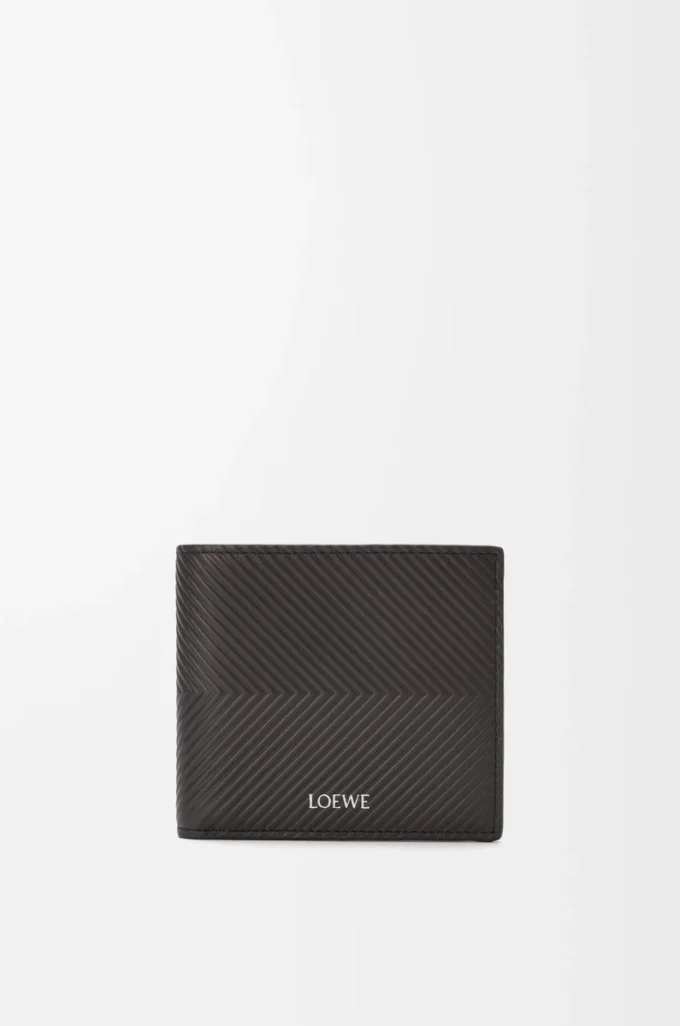 Bifold coin wallet in textured classic calfskin Dark Grey