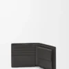 Bifold coin wallet in textured classic calfskin Dark Grey