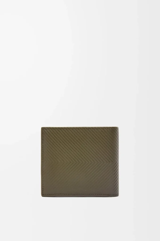 Bifold coin wallet in textured classic calfskin Dark Khaki