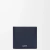 Bifold coin wallet in textured classic calfskin Deep Navy