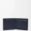 Bifold coin wallet in textured classic calfskin Deep Navy