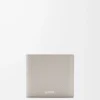 Bifold coin wallet in textured classic calfskin Shell Grey