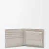 Bifold coin wallet in textured classic calfskin Shell Grey