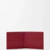 Bifold wallet in classic calfskin Burnt Red