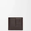Bifold wallet in satin calfskin Dark Brown