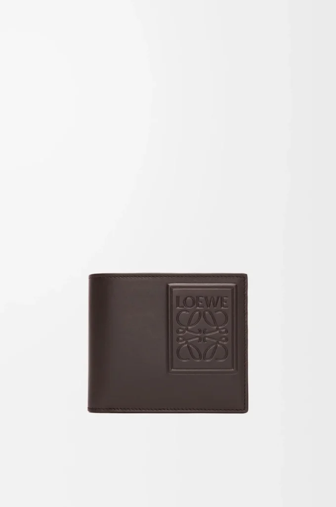 Bifold wallet in satin calfskin Dark Brown