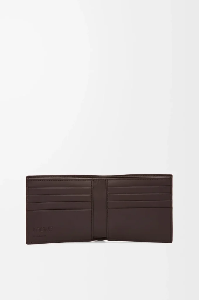 Bifold wallet in satin calfskin Dark Brown