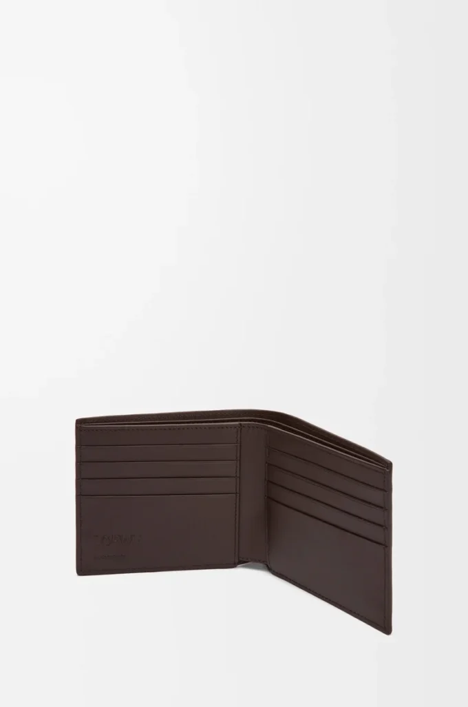 Bifold wallet in satin calfskin Dark Brown