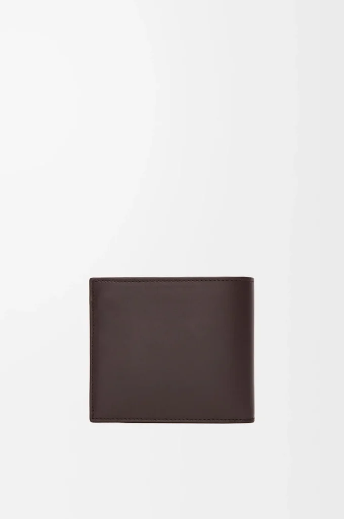 Bifold wallet in satin calfskin Dark Brown