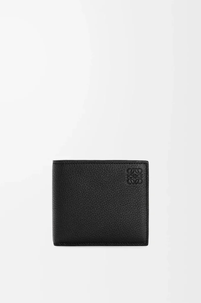 Bifold wallet in soft grained calfskin Black Bifold wallet in soft grained calfskin Black