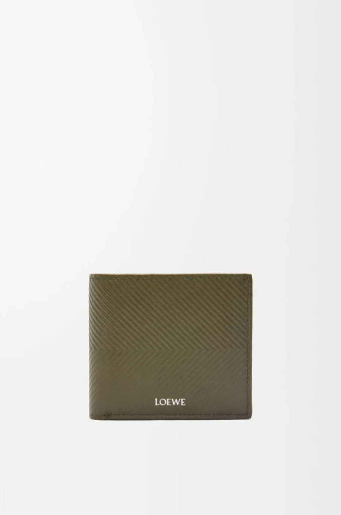 Bifold wallet in textured classic calfskin Dark Khaki Bifold wallet in textured classic calfskin Dark Khaki