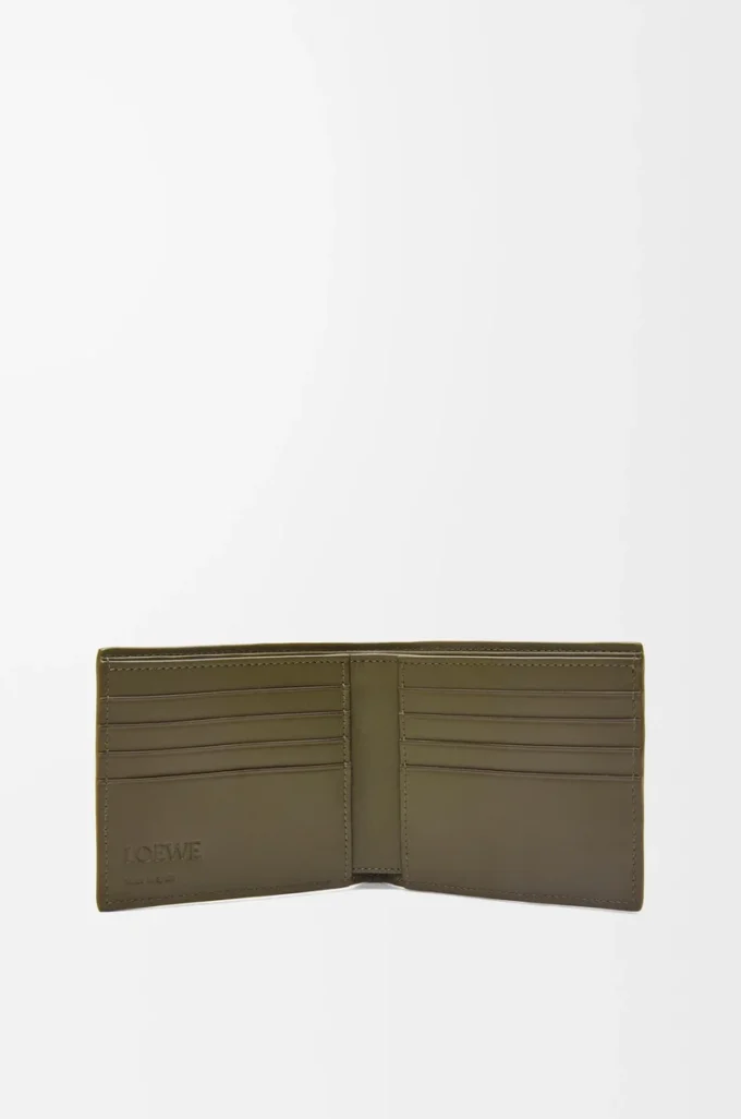 Bifold wallet in textured classic calfskin Dark Khaki Bifold wallet in textured classic calfskin Dark Khaki