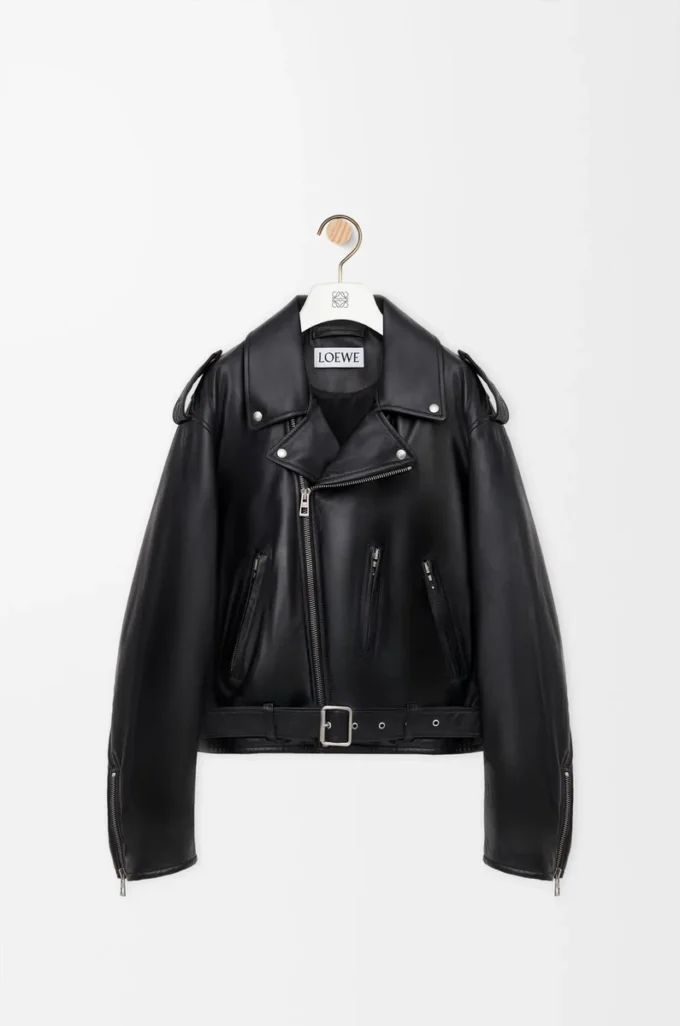 Biker jacket in nappa lambskin Black
