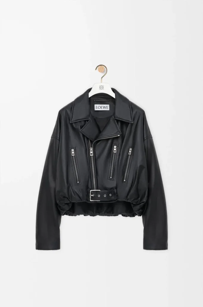 Biker jacket in nappa lambskin Black
