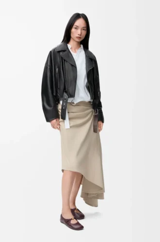 Biker jacket in nappa lambskin Black