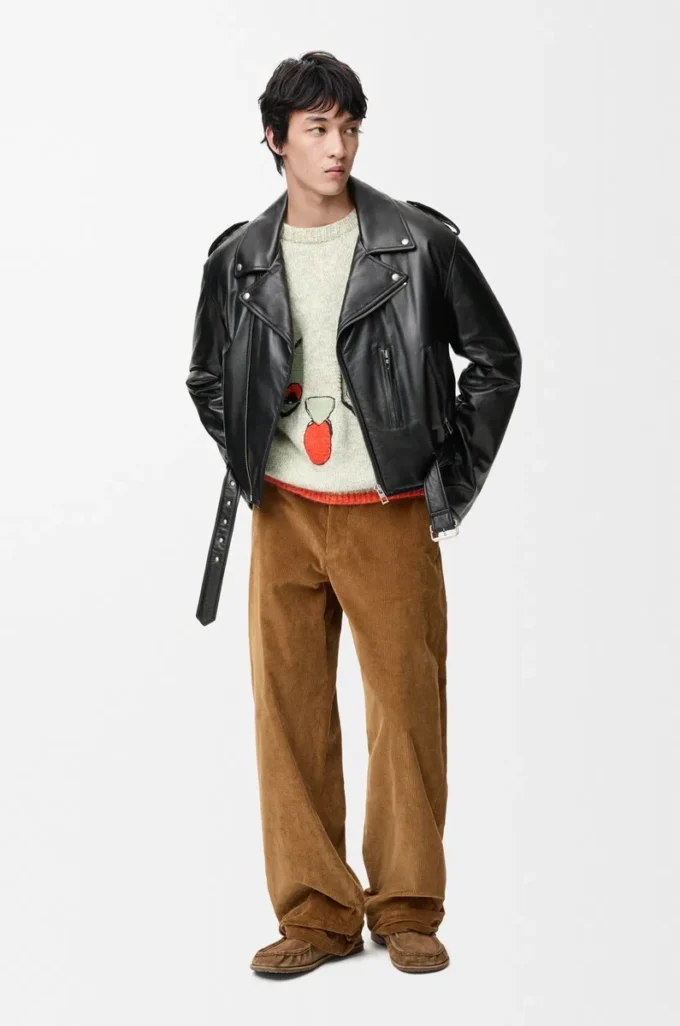 Biker jacket in nappa lambskin Black