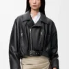 Biker jacket in nappa lambskin Black