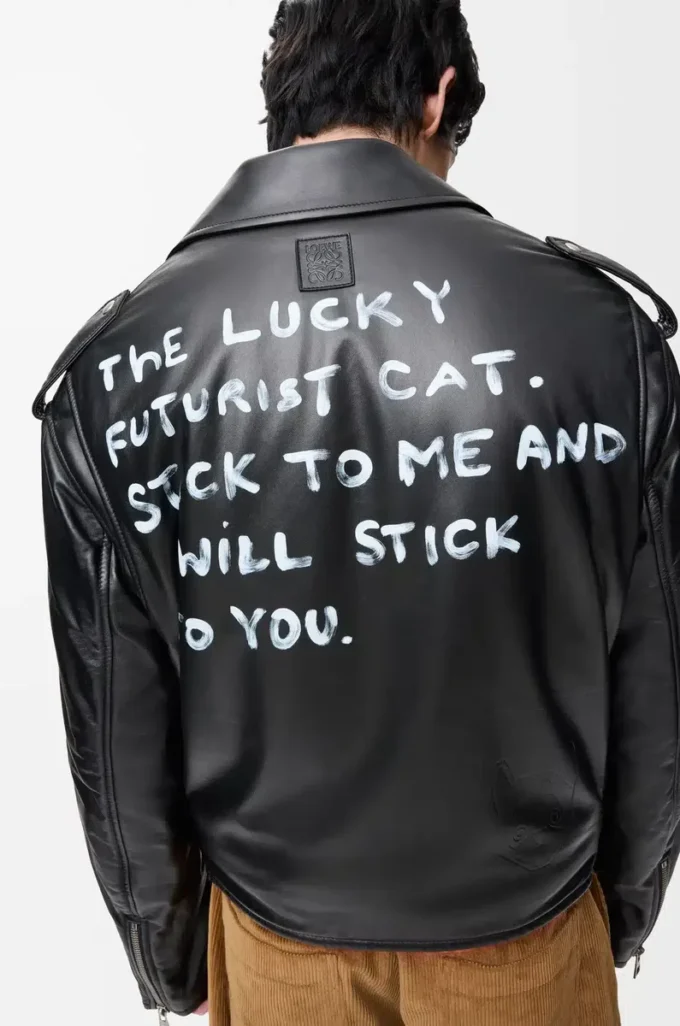 Biker jacket in nappa lambskin Black