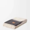 Blanket in alpaca and wool blend Light Beige/Multicolor