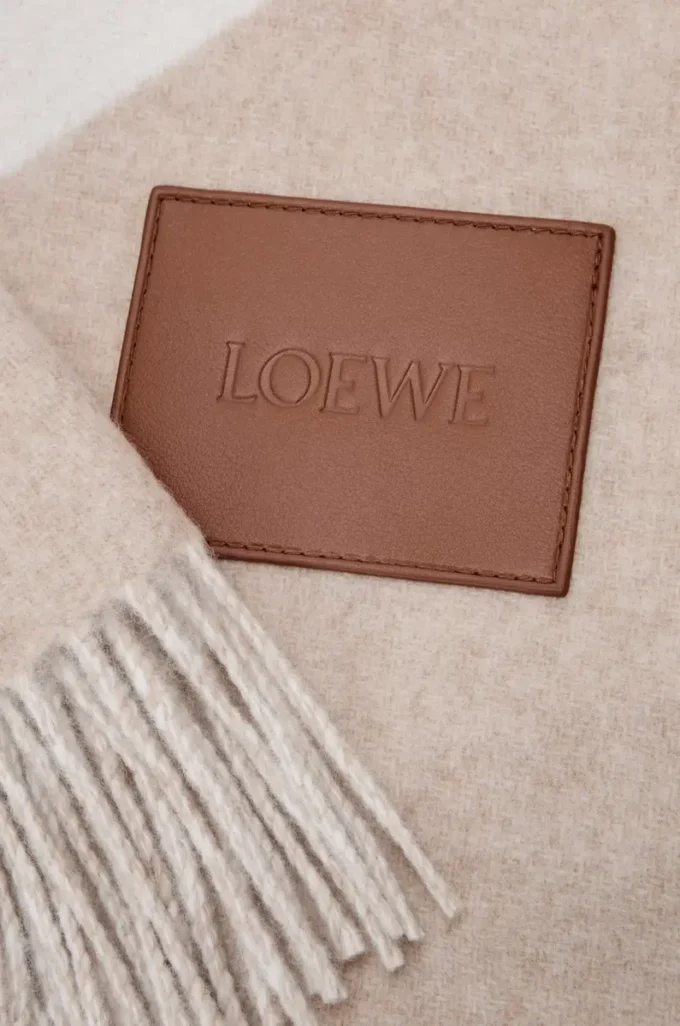 Blanket in wool and cashmere Beige/Ecru