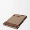 Blanket in wool and cashmere Beige/Orange