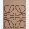 Blanket in wool and cashmere Beige/Orange