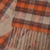 Blanket in wool and cashmere Beige/Orange