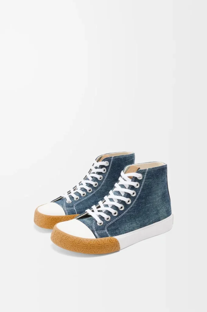 Bloc high-top sneaker in denim Washed Denim