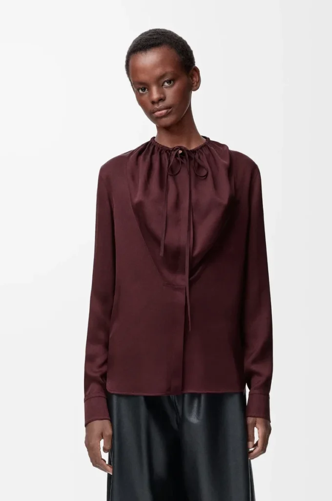 Blouse in silk Burgundy Blouse in silk Burgundy