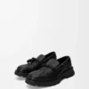 Bobby derby in calfskin and vegetable-tanned calfskin Black