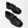 Bobby derby in calfskin and vegetable-tanned calfskin Black