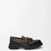 Bobby derby in calfskin and vegetable-tanned calfskin Black/Cacao