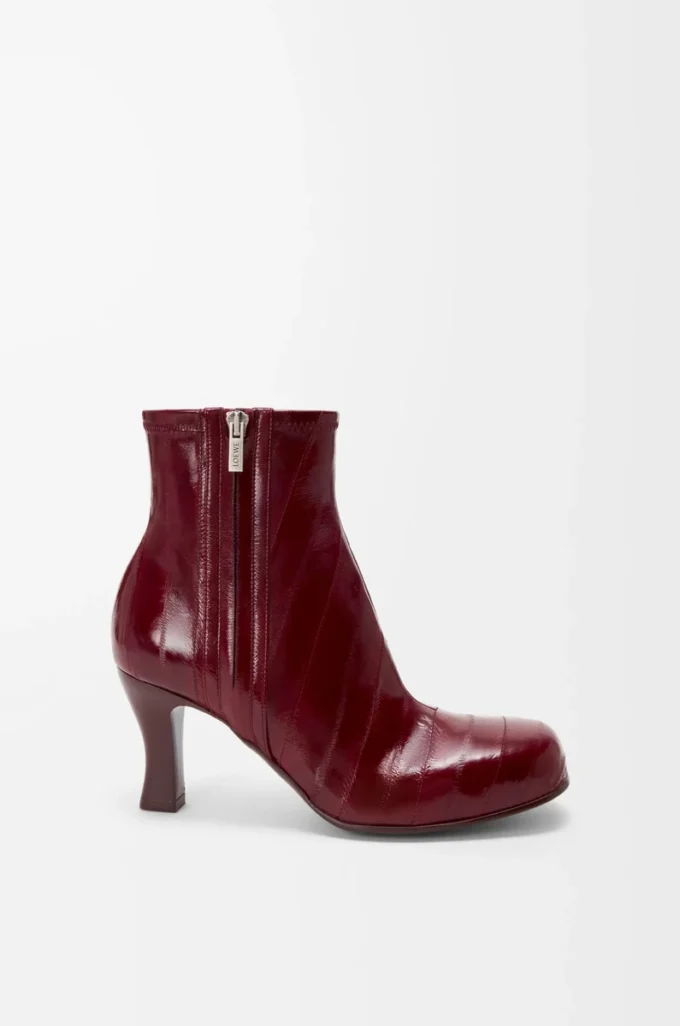 Bobine ankle boot in eel Burgundy