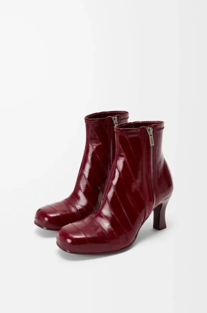 Bobine ankle boot in eel Burgundy