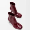 Bobine ankle boot in eel Burgundy