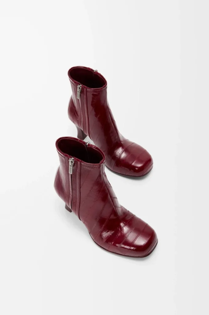 Bobine ankle boot in eel Burgundy