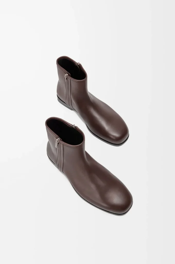 Bobine ankle boot in smooth calfskin Cacao