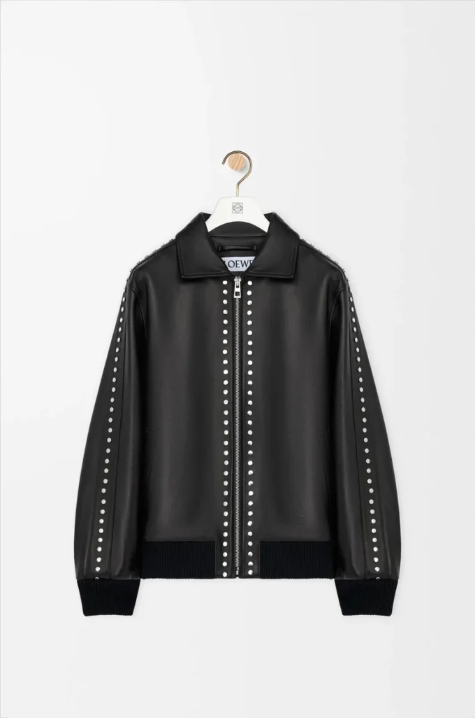 Bomber jacket in nappa lambskin Black