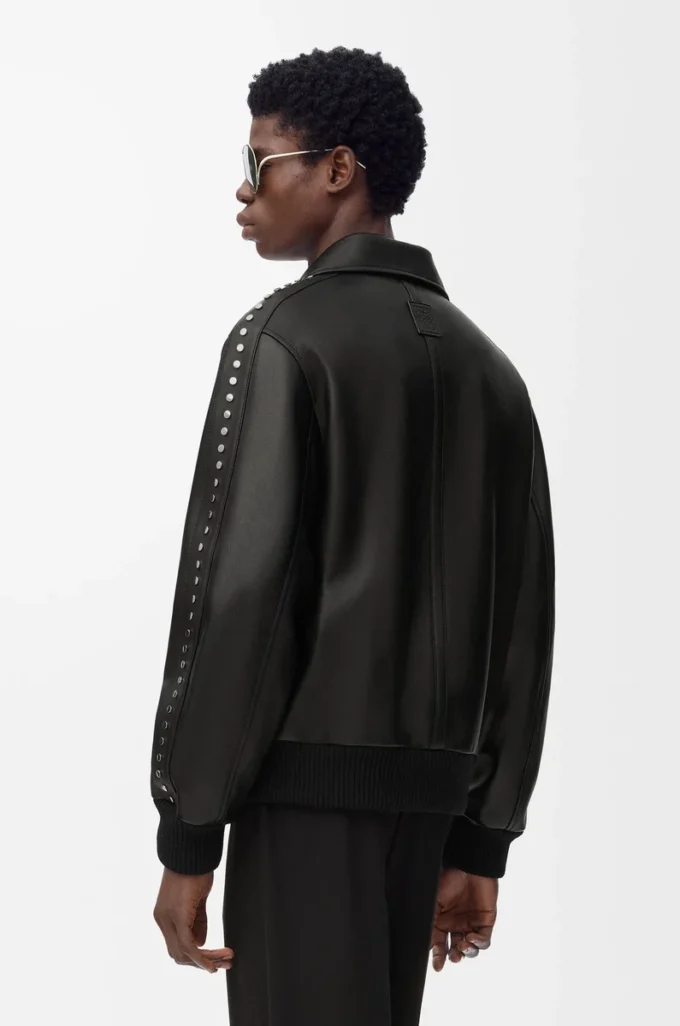 Bomber jacket in nappa lambskin Black