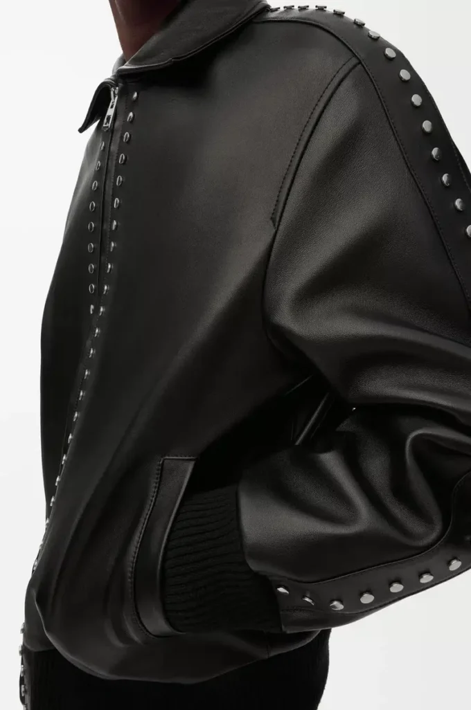 Bomber jacket in nappa lambskin Black