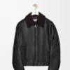 Bomber jacket in nappa lambskin Black/Brown